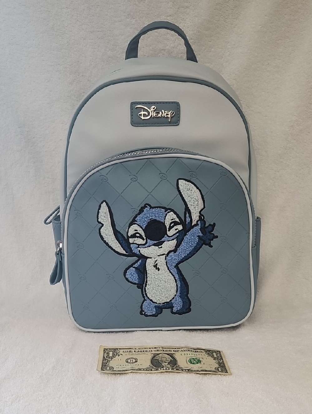 Disney Blue Stitch Quilted Accent Mini Backpack